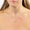 Brilliant Cut Zironia Necklace With Pave Set Bale