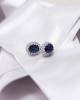 Diamonfire Sapphire Blue Zirconia Oval Solitaire Earrings