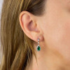 Diamonfire Green Zirconia Teardrop Earrings with Pave Surround