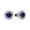 Diamonfire Sapphire Blue Zirconia Solitaire Stud Earrings