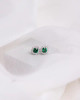 Diamonfire Emerald Green Zirconia Round Solitaire Earrings