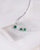 Diamonfire Emerald Green Zirconia Round Solitaire Earrings