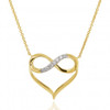 9ct Yellow Gold Diamond Infinity Heart Necklace