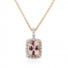 9ct Rose Gold Diamond & Morganite Pendant Necklace