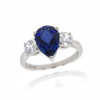 9ct White Gold Cubic Zirconia & Created Sapphire Ring