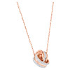 Swarovski Further Pendant Pavé, Intertwined circles, White, Rose Gold-Tone Plated