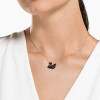 Swarovski Iconic Swan Pendant Swan, Medium, Black, Rose Gold-Tone Plated