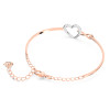 Swarovski Hyperbola bangle, Infinity and heart, White, Mixed metal finish