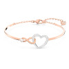 Swarovski Hyperbola bangle, Infinity and heart, White, Mixed metal finish