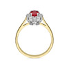 18ct Yellow Gold 0.64ct Ruby 0.33ct Diamond   10x1 Oval Cluster Ring