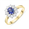 18ct Yellow Gold 0.90ct Sapphire 0.43ct Diamond  Wed Fit 10x1 Oval Cluster Ring