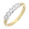 18ct Yellow Gold Diamond 0.48ct 5 Stone Rub Over Eternity Ring