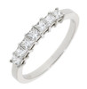 18ct White Gold Diamond 0.73ct 7 Stone Princess Cut Claw Eternity Ring