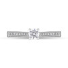 Platinum Diamond Shoulder Set Solitaire Ring