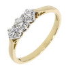 18ct Yellow Gold Diamond 0.35ct Double Claw Loopy Trinity Rings