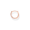 Thomas Sabo Single hoop earring white stones rose gold