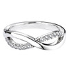 9 ct White Gold Infinity Ring with Diamonds