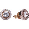 Diamonfire Silver Rose Gold cz stud earrings