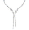 Silver Cubic Zirconia Marquise Statement Necklace