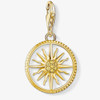 Thomas Sabo Gold Plated Cubic Zirconia Sun Dial Charm