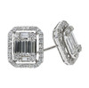 18ct White Gold Diamond Baguette and Brilliant Cut Stud Earrings