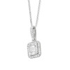 18CT WHITE GOLD 0.42CT DIAMOND CLUSTER NECKLACE