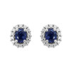 18ct White Gold 0.64ct Sapphire Diamond Oval Cluster Earrings