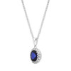 18ct White Gold 0.46ct Sapphire Diamond Oval Cluster Necklace