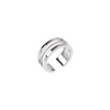 Les Georgettes Paralleles ring 8 mm Silver finish