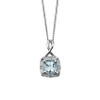 9ct White Gold Aquamarine And Diamond Pendant In White Gold