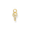 Single ear pendant key white stones gold