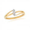 9ct Yellow and White Gold Three Stone Diamond Ring