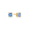 SIF Jakobs EARRINGS PRINCESS ROUND - 18K GOLD PLATED WITH BLUE ZIRCONIA