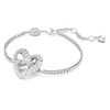 Swarovski Matrix bracelet Heart, White, Rhodium plated