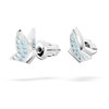 Swarovski Lilia stud earrings Butterfly, Blue, Rhodium plated