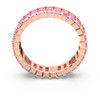 Swarovski Matrix ring Baguette cut, Pink, Rose gold-tone plated