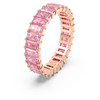 Swarovski Matrix ring Baguette cut, Pink, Rose gold-tone plated