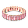 Swarovski Matrix ring Baguette cut, Pink, Rose gold-tone plated