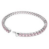 Swarovski Matrix Tennis bracelet Round cut, Small, Pink, Rhodium plated