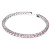 Swarovski Matrix Tennis bracelet Round cut, Small, Pink, Rhodium plated