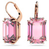 Millenia drop earrings Octagon cut, Pink Rose gold-tone plated