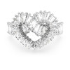 Swarovski Matrix cocktail ring Mixed cuts, Heart, White, Rhodium plated