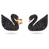 Swarovski Iconic Swan earring jackets Swan, Black, Rose gold-tone plated