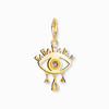 Charm pendant blue eye gold plated