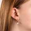 Assembled Hoop Earrings With Shell Pearl In Yellow Gold Plating