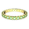 Matrix ring Round cut, Green, Gold-tone plated