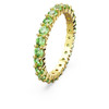 Matrix ring Round cut, Green, Gold-tone plated