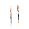 Earrings Waterfall stainless steel rose gold & glass blue