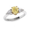 Platinum Cushion Yellow Diamond  Pear Trinity Ring