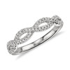 Platinum Infinity Twist Diamond Wedding Ring